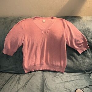 Pink stretchy long sleeved sweater US size 16